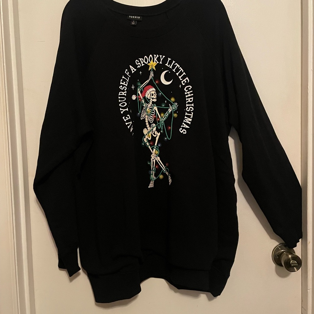 Torrid Black Skeleton Christmas Sweater